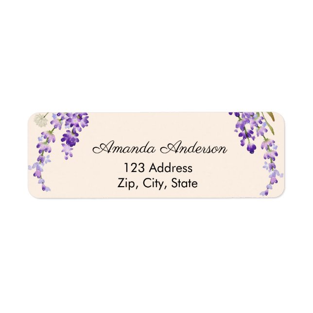 Lavender return cream address label (Front)