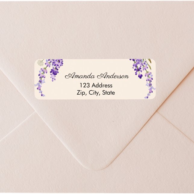 Lavender return cream address label (Creator Uploaded)