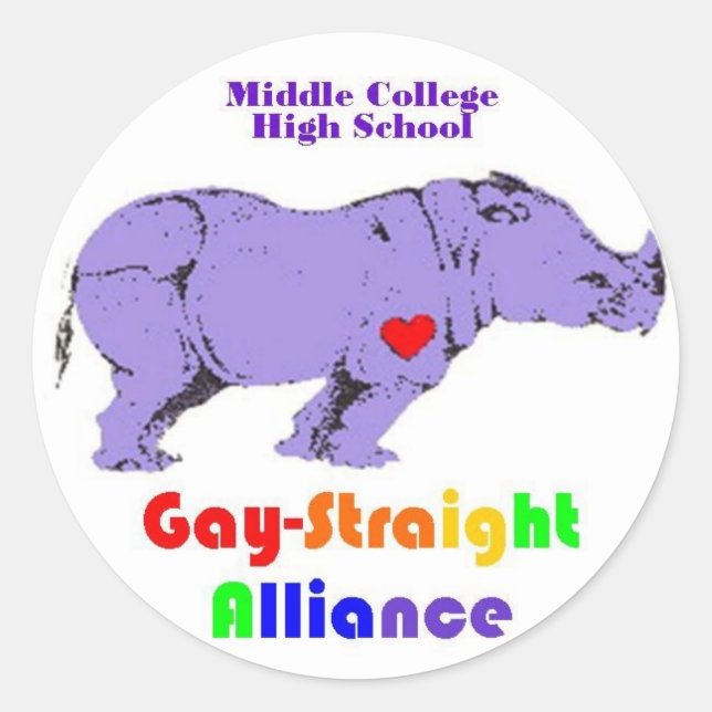 Lavender Rhino Classic Round Sticker (Front)