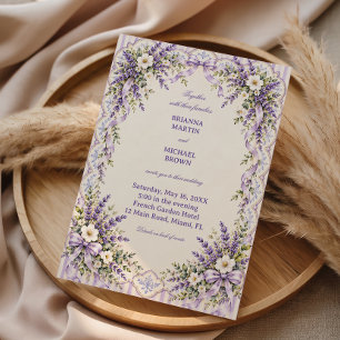 Lavender Ribbon Botanical Garden Elegance Invitation