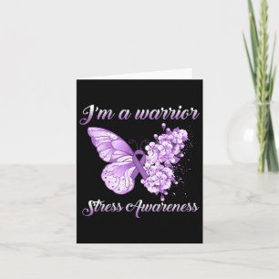 Lavender Ribbon Butterfly I’m A Warrior Stress Awa Card