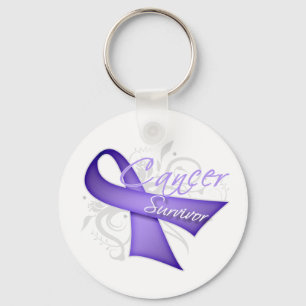 Lavender Ribbon - Cancer Survivor Key Ring