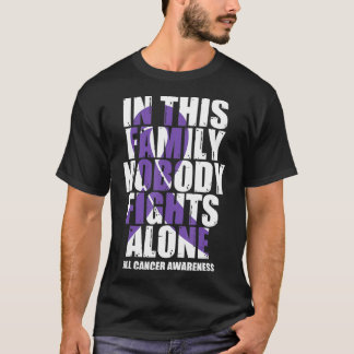 Lavender Ribbon Family All Cancer Awareness  T-Shirt