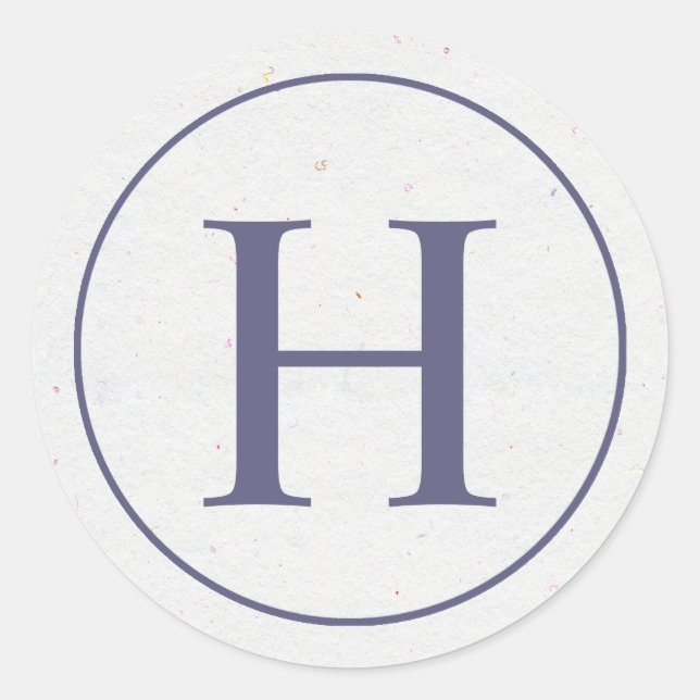 Lavender Ring Monogram Sticker (Front)