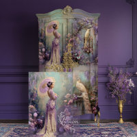 Lavender Romance Vintage Fantasy Portrait Art 