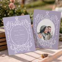 Lavender Romantic French Frame Wedding Photo