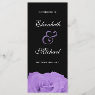 Lavender Rose and Black Wedding Program