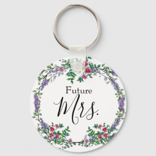 Lavender Rose and Eucalyptus Future Mrs. Key Ring