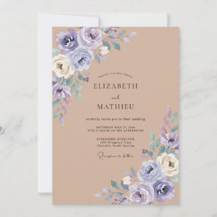 Lavender Rose Botanical Romance Wedding Invitation