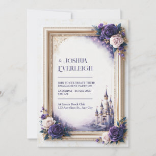 Lavender Rose Castle Wedding Invitation