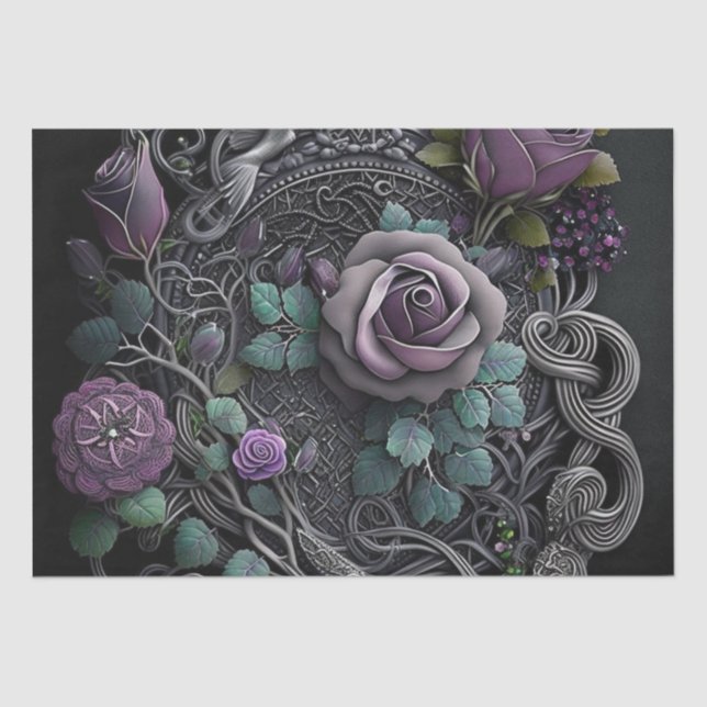 Lavender Rose Celtic Knot Wrapping Paper (Front)