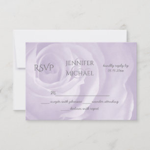 lavender rose floral simple elegant wedding RSVP Card