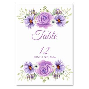 Lavender Rose Floral Thunder_Cove  Table Number