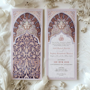 Lavender & Rose Gold Islamic Arch Wedding Invitation