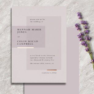 Lavender Rose Gold Neutral Minimalist Wedding