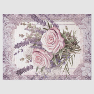 Lavender Rose Lace Bouquet Tissue Paper