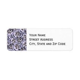 Lavender Rose Pattern Return Address Label
