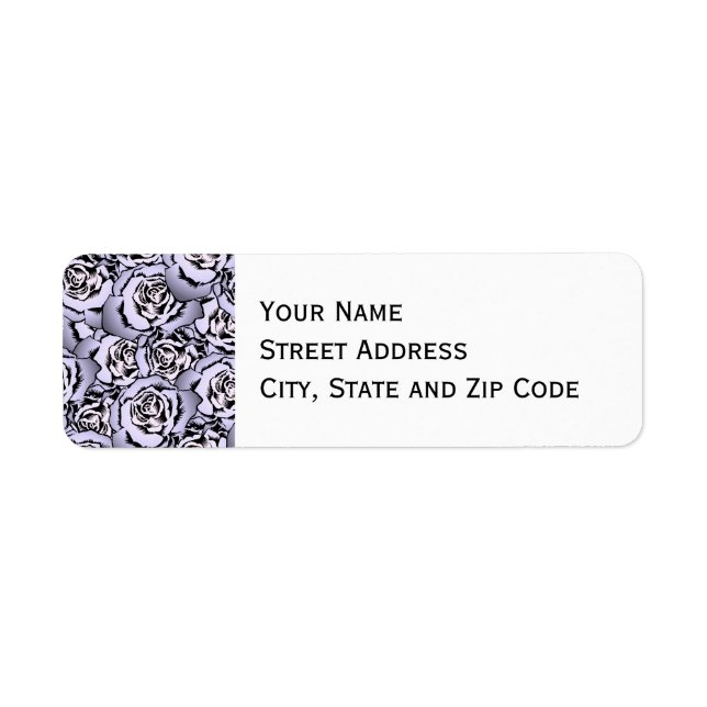 Lavender Rose Pattern Return Address Label (Front)