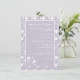 Lavender Rose Rehearsal Dinner Invitation