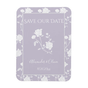 Lavender Rose Save The Date Magnet