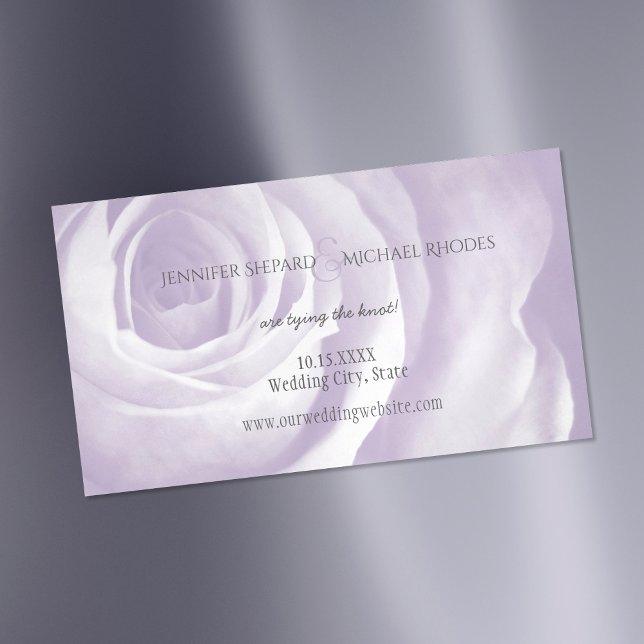 lavender rose simple elegant wedding save the date 	Magnetic business card (Creator Uploaded)