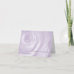 lavender rose simple elegant wedding thank you card