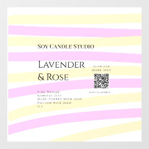 Lavender rose soy candle business add q r code tex