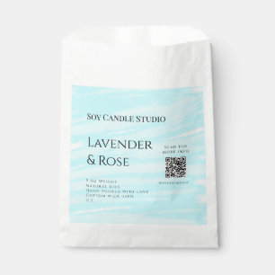 Lavender rose soy candle business add q r code tex favour bag