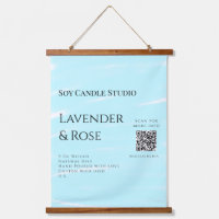 Lavender rose soy candle business add q r code tex