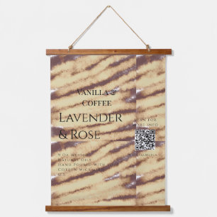 Lavender rose soy candle business add q r code tex hanging tapestry