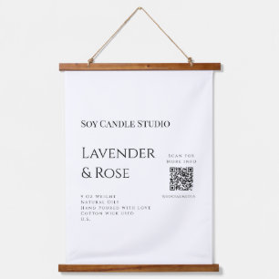 Lavender rose soy candle business add q r code tex hanging tapestry