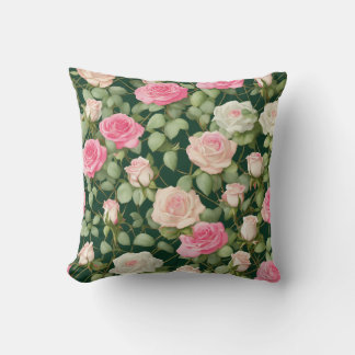 Lavender Rose Vine Pillow – Timeless Floral Elegan