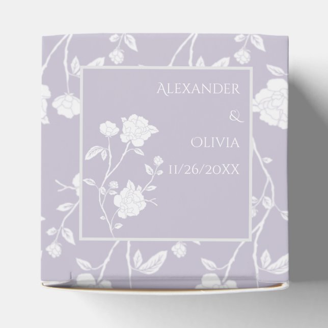 Lavender Rose Wedding Favour Box (Top)