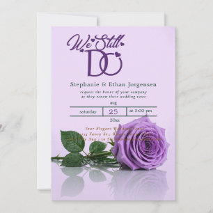 Lavender Rose Wedding Invitation Vow Renewal