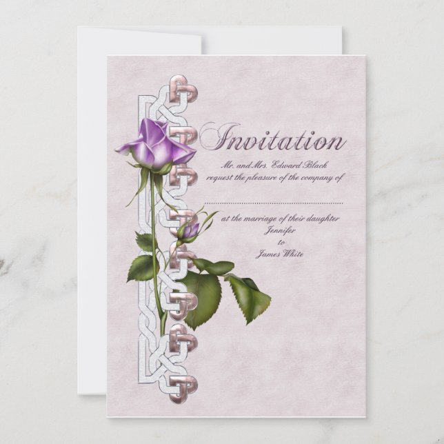 Lavender Rose Wedding Suite Invitation (Front)
