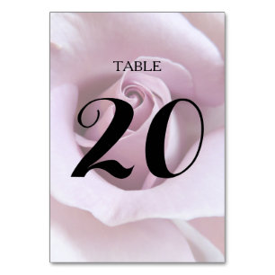 Lavender Rose Wedding Table Number Card