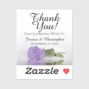 Lavender Rose Wedding Thank You Mini Bottle Label