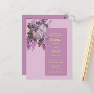 Lavender, Roses and Lilacs, Budget Wedding Postcard