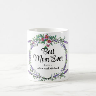 Lavender Roses Eucalyptus Best Mum Ever Coffee Mug