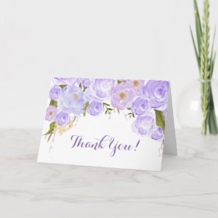 Lavender roses Floral Thank you Note Card
