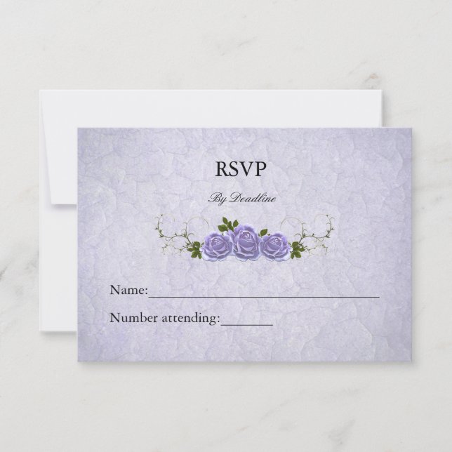 Lavender Roses Invitee RSVP Card (Front)