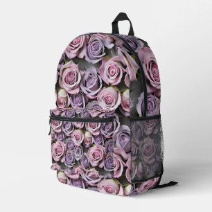 Lavender Roses With Soft Lilac And Pink Printed Backpack