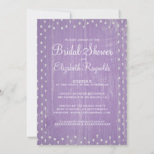 Lavender Rustic Country Bridal Shower Invitations