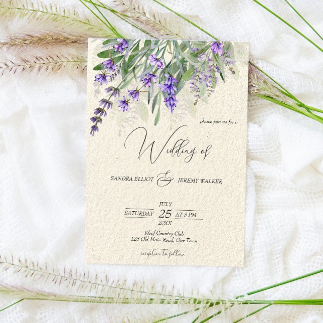Lavender rustic countryside vintage wedding QR  Invitation (Creator Uploaded)