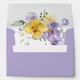 Lavender Rustic Floral Elegant Wedding Invitation Envelope