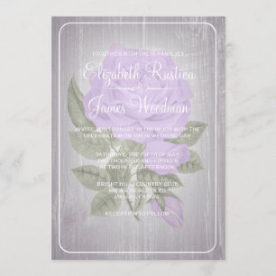 Lavender Rustic Floral Wedding Invitations