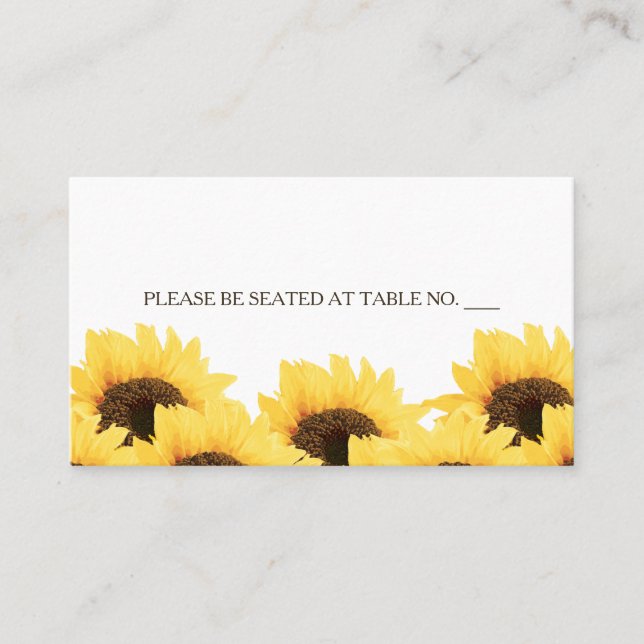 LAVENDER RUSTIC SUNFLOWER SEATING PLACE CARD (Front)