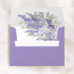 Lavender & Sage Floral Wedding Liner & Addressed Envelope