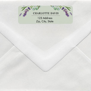 Lavender sage green eucalyptus return address label