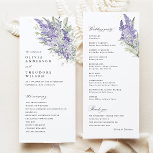 Lavender & Sage Green Floral Wedding Ceremony Program